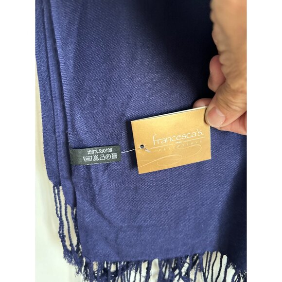 Francescas Collection Navy Blue Solid Scarf NWT - Picture 4 of 4